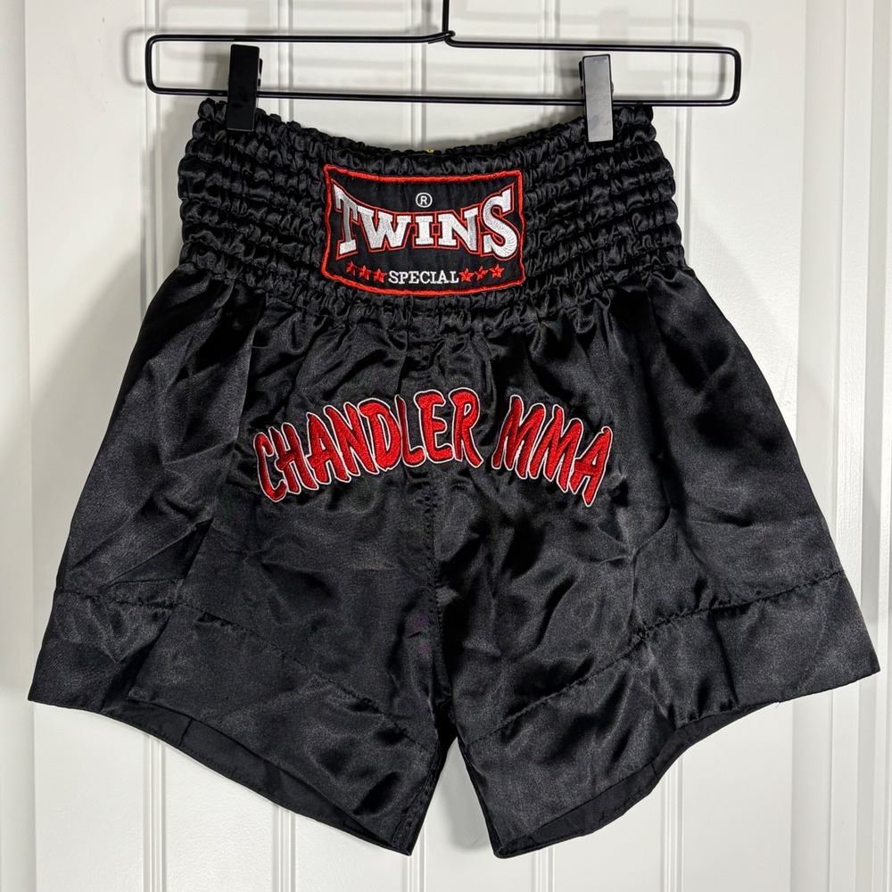 Twins Special Muay Thai Shorts Black Chandler MMA Kickboxing Combat Size M